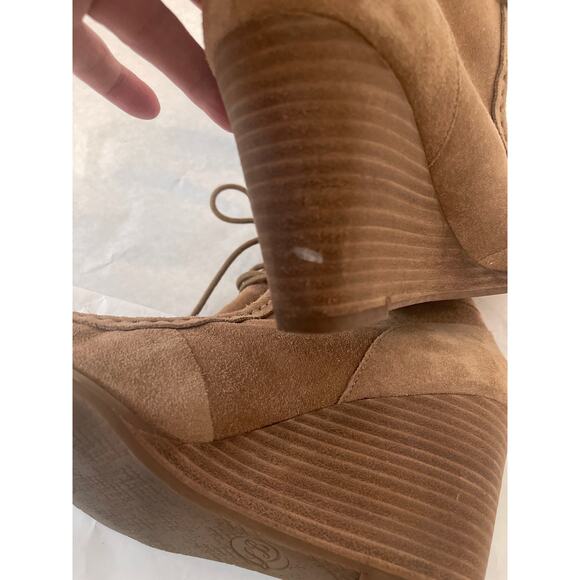 Lucky Brand Yesabel Wedge Lace Up 3 in. Bootie Womens Size 9.5 Brown - Picture 6 of 9